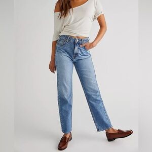 We The Free The Pacifica High Rise Slim Straight Jeans Light Wash Ankle Blue